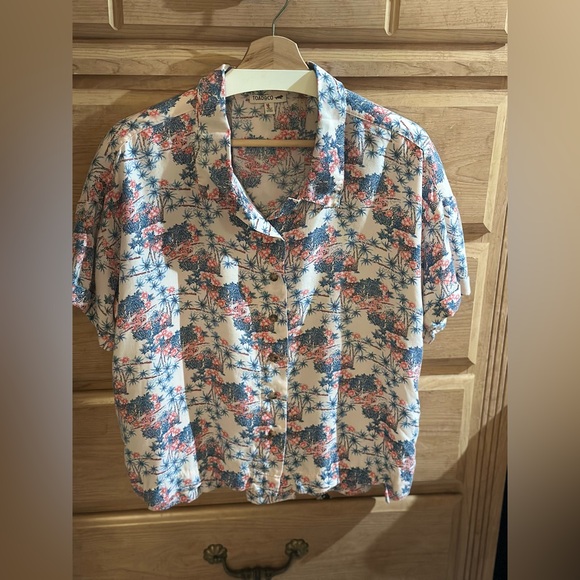 Toad&Co Tropical Hillrose Short Sleeve Button Down Tencel Shirt | Sz:L NWOT - Picture 15 of 16
